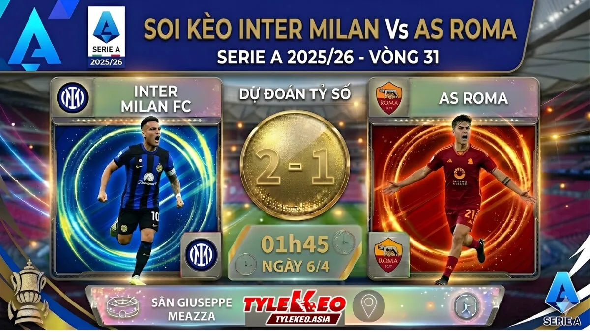Soi Kèo Inter Milan Vs AS Roma 01h45 Ngày 6/4: Tìm Lại Chiến Thắng